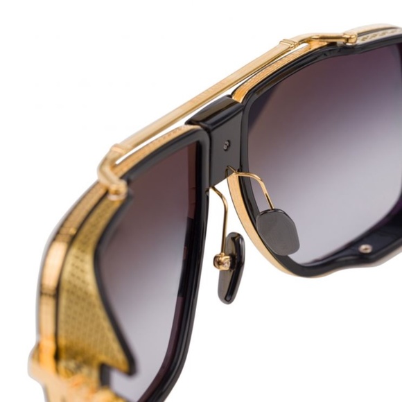 Balmain X Akoni Black & Gold Edition Square O.R. Sunglasses Frames 59.16 140 NEW - Picture 13 of 13